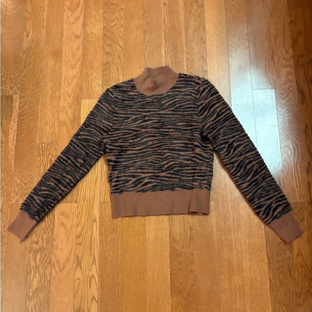 Express x Negin Mirsalehi fuzzy mock neck sweater.  Size XS